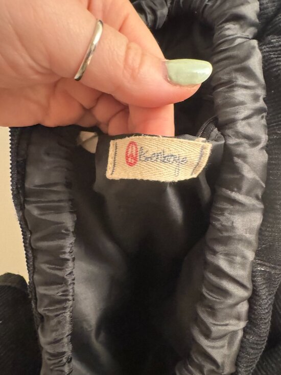 Olsenboye Y2K Boho Black Backback Bookbag Corduroy with Patches